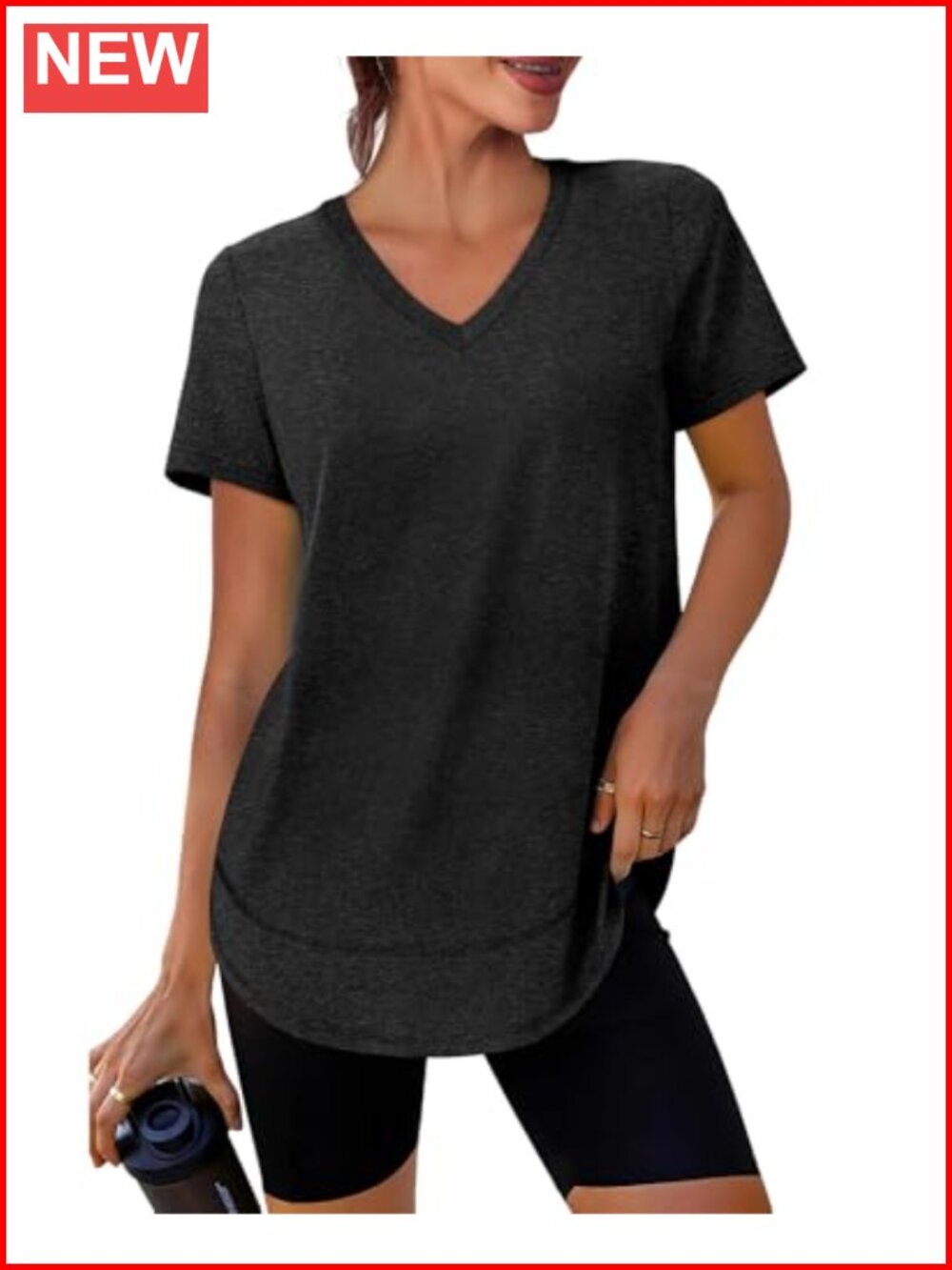 Women's Workout Top Short Sleeve UPF 50+ Quick Dry V-Neck Active T-Shirt